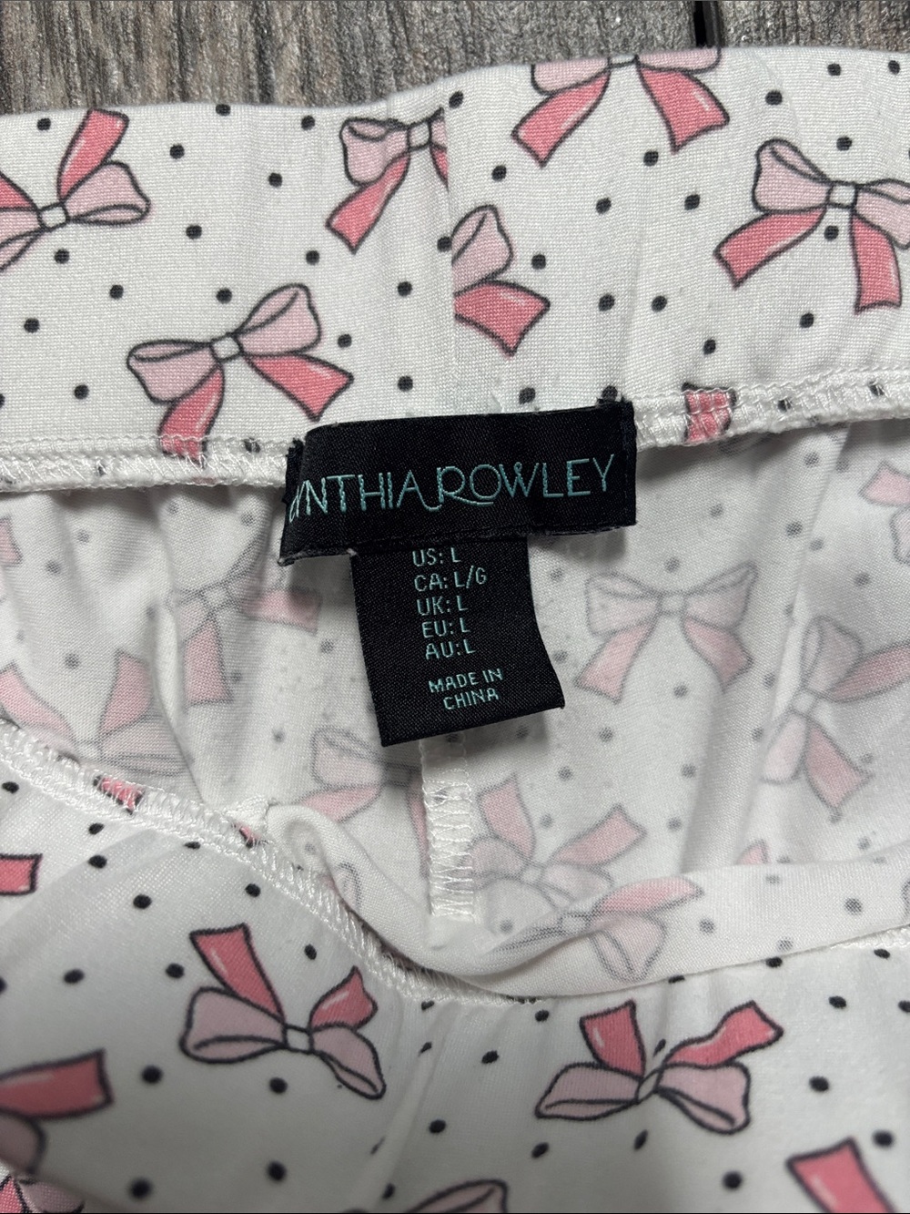 Cynthia Rowley Pink Racerback Tank with White Bow-Print Pajama Shorts & Pants - Picture 5 of 6